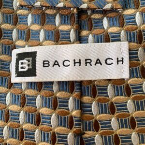 Bachrach Men's Necktie Blue‎ Brown Geometric Silk Blend Business Career